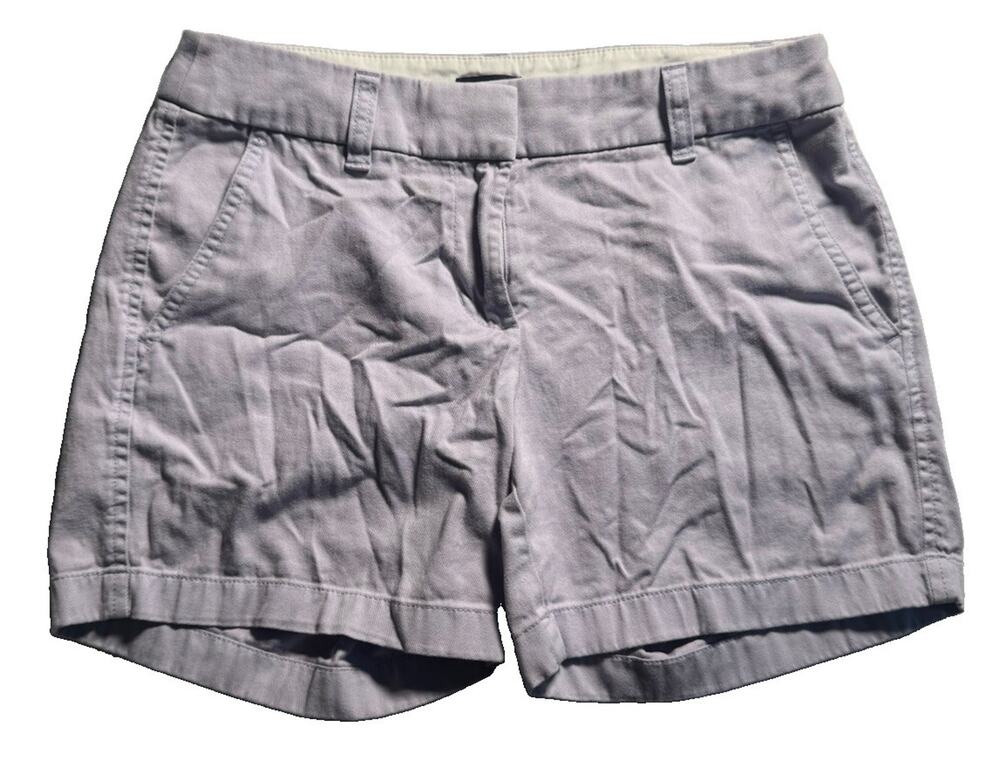 J.Crew Women’s Size 0 Lavender Purple Chino Shorts 100% Cotton Flat Front